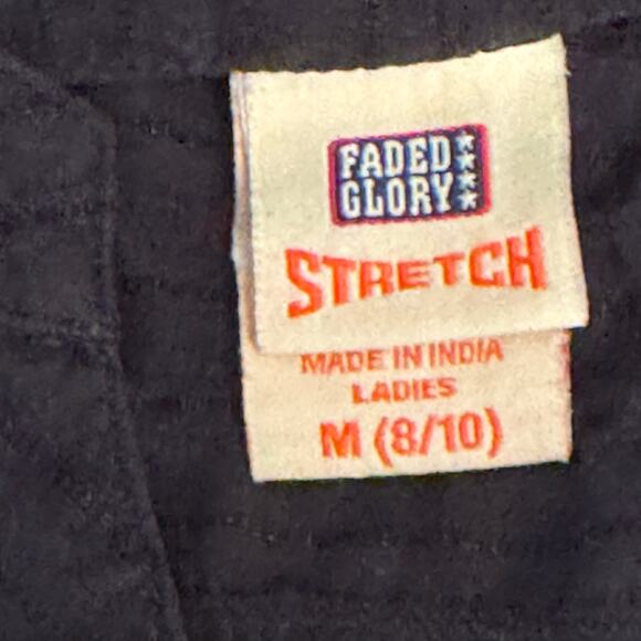 Vintage Faded Glory Size Medium Black Pearl Snap Short Sleeve Western Blouse - Picture 6 of 8